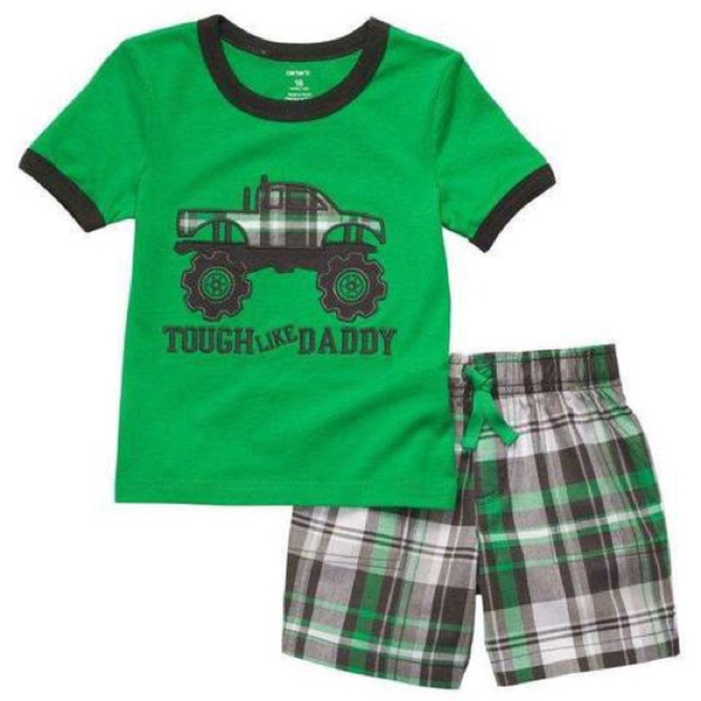 Carters Infant Boys T-Shirt & Plaid Shorts set